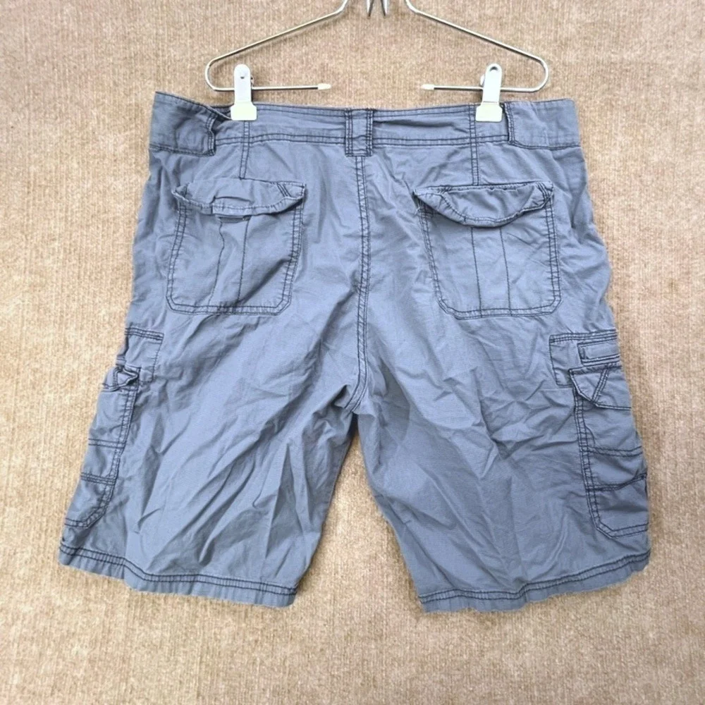 IRON Co. Mens Cargo Shorts Size 38‎ Blue Chambray Utility Casual Outdoor